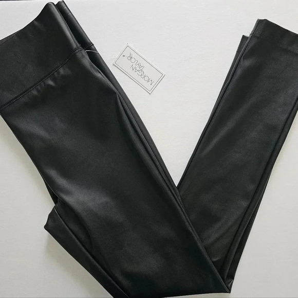 Morgan Taylor Vegan Leather Stretchy Skinny Tight High Waist Leggings - Picture 5 of 7